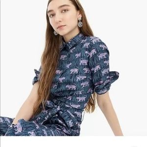 J.Crew Silk Collection “Tiger” Button Down